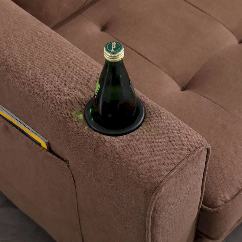 Canapé-futon rembourré avec lit gigogne